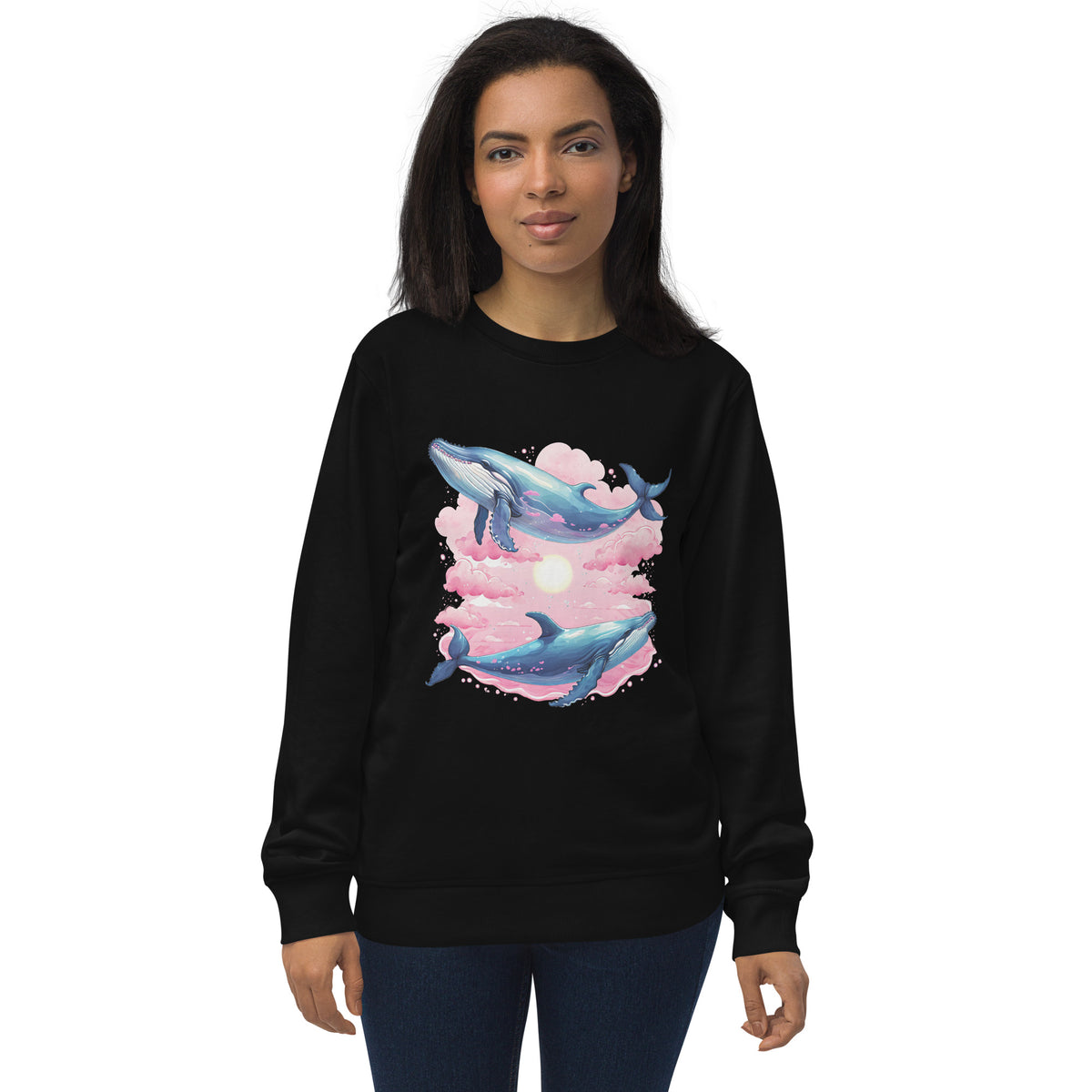 Sweatshirt aus Bio-Baumwolle mit Wal-Motiv