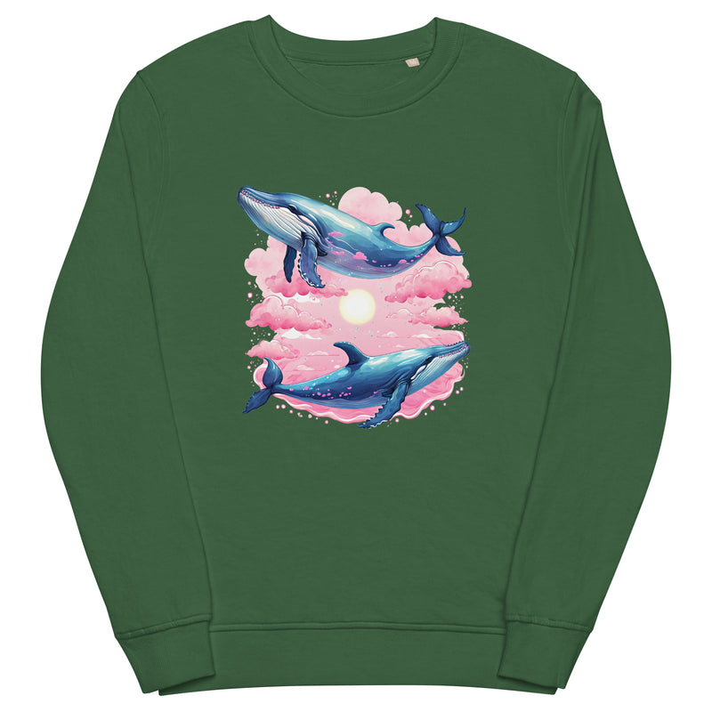 Sweatshirt aus Bio-Baumwolle mit Wal-Motiv