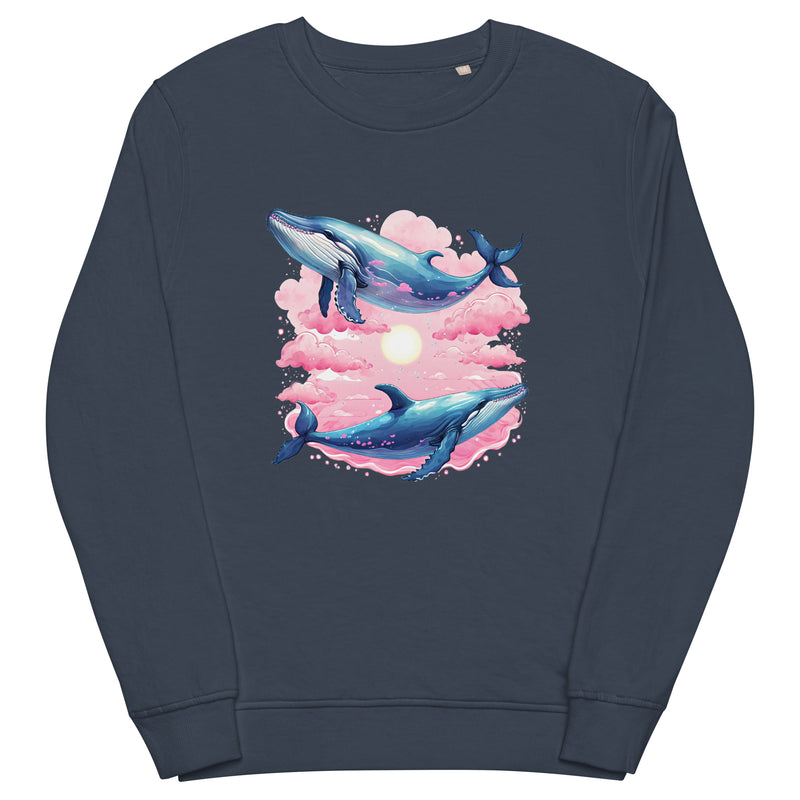 Sweatshirt aus Bio-Baumwolle mit Wal-Motiv