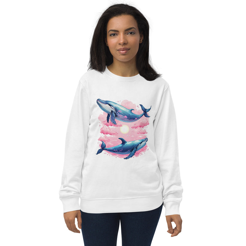 Sweatshirt aus Bio-Baumwolle mit Wal-Motiv